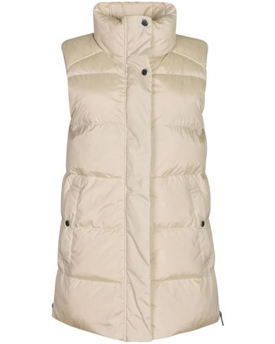 Woolrich Concealed Padded Long Gilet - Natural