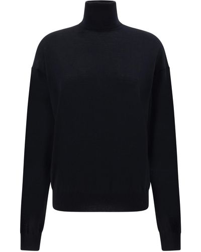 Saint Laurent Wool Turtleneck Sweater - Black