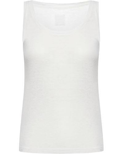 120% Lino Unsleeved T-Shirt - White
