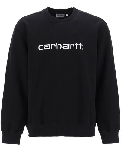 Carhartt Crew-Neck Sweatshirt With Logo Embroidery - Black