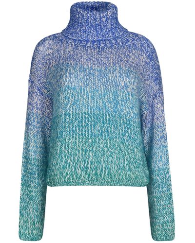 Forte Forte Turtleneck Woven Sweater - Blue