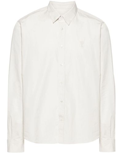 Ami Paris Tonal Ami De Coeur Shirt - White