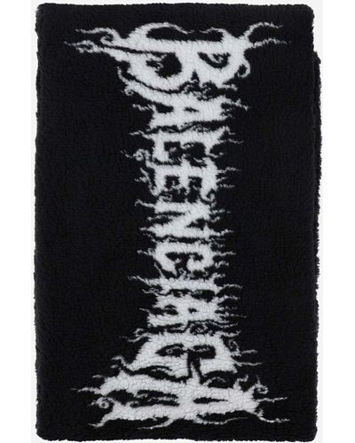 Balenciaga Acrylic Scarf With Logo - Black