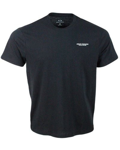 Armani Logo-Printed Crewneck T-Shirt - Black