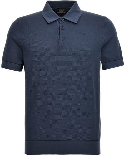 Brioni Textured Shirt Polo - Blue
