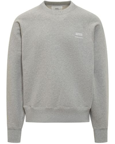 Ami Paris Sweatshirt With Logo - Grey
