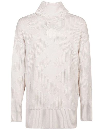 Fendi High-neck Knitted Sweater - White