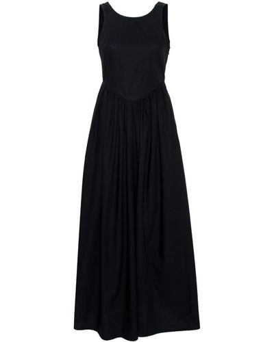 Emporio Armani Sleeveless Cotton Midi Dress - Black