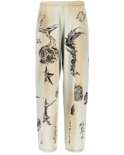 Balenciaga All Over Print Sweatpants - Natural