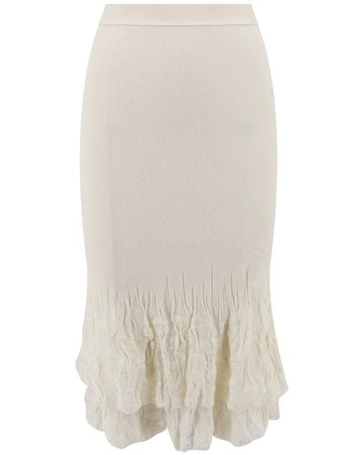 Bottega Veneta Flower Midi Skirt - White