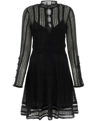 Chloé Linen Blend Mini Dress - Black