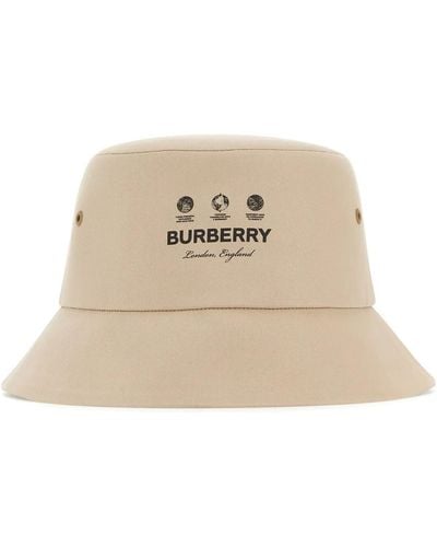 Burberry Beige Gabardine Hat - Natural