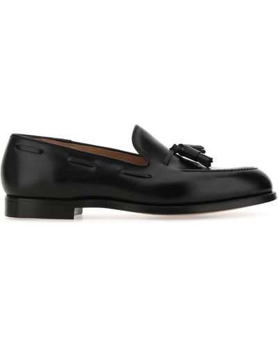 Crockett & Jones Black Leather Cavendish 2 Loafers - White