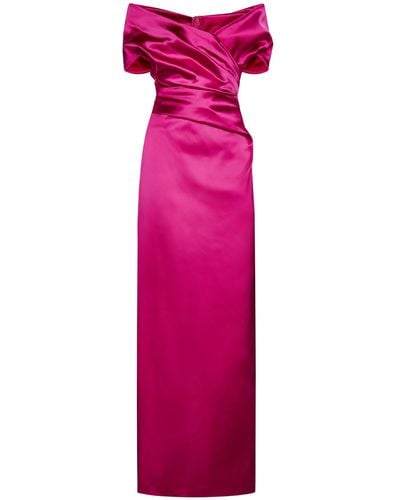 Talbot Runhof Duchesse Satin Long Dress - Pink