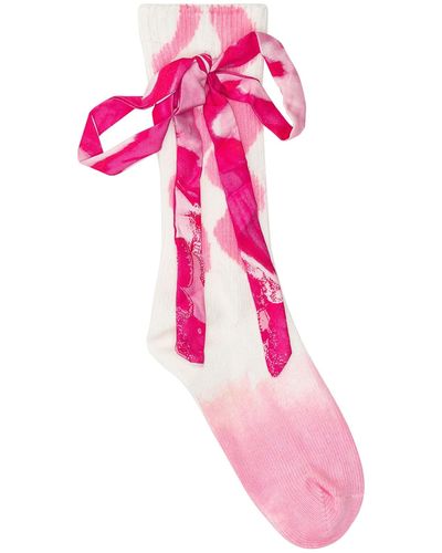 Collina Strada Bow Socks - Pink