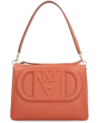 MCM Travia Mode Leather Crossbody Bag - Red