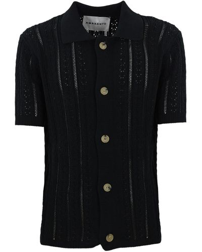 Amaranto Perforated Shirt - Black