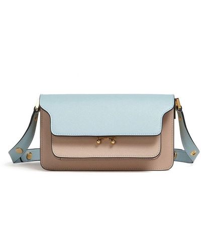 Marni Trunk Colour-Block Shoulder Bag - Blue