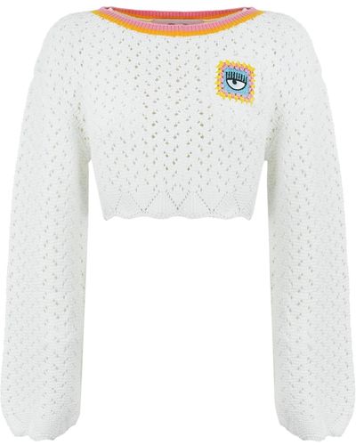 Chiara Ferragni Crochet Sweater - White