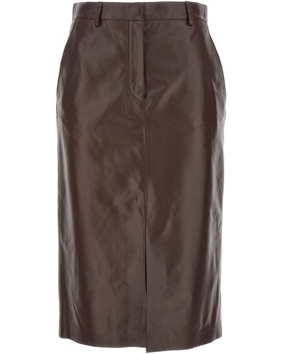 Lanvin Leather Skirt Skirts - Brown