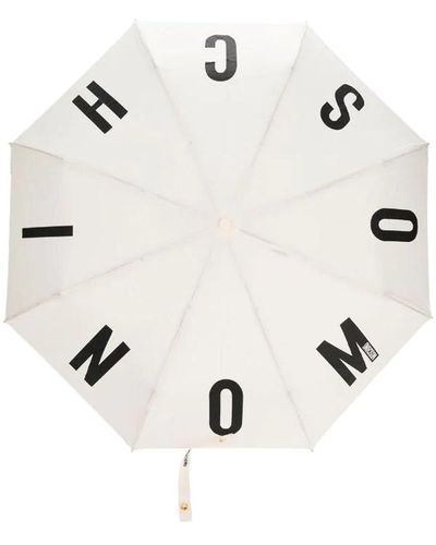 Moschino Logo-print Folded Umbrella - Natural