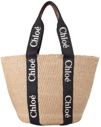 Chloé Woody Large Basket Bag - Natural
