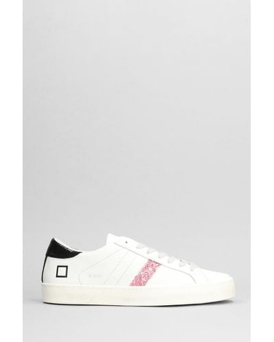 Date Hill Low Trainers In White Leather And Fabric