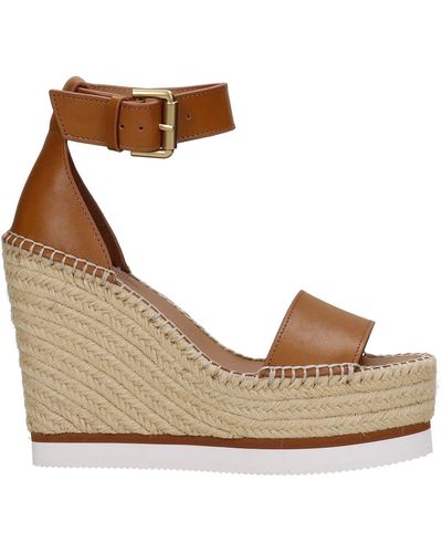 See By Chloé Glyn Wedges In Leather - Brown