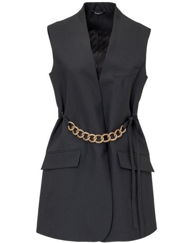 Givenchy Chain Embellished Sleeveless Jacket - Black