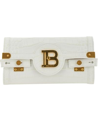 Balmain B-buzz 23 Clutch Bag - White