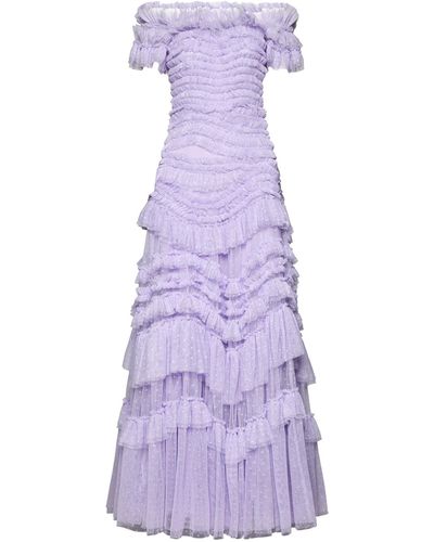 Needle & Thread Off-the-shoulder Wild Rose Gown - Purple