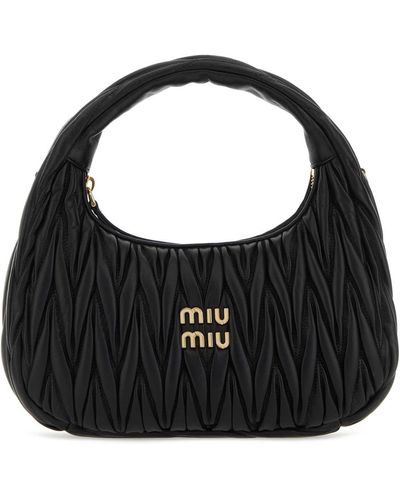 Miu Miu Nappa Leather Miu Wander Handbag - Black