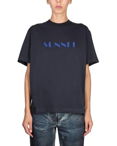 Sunnei Crewneck T-Shirt - Blue