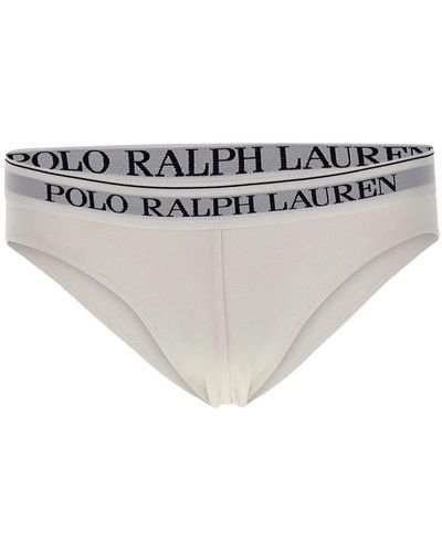 Polo Ralph Lauren Logo Band Three-pack Briefs - White