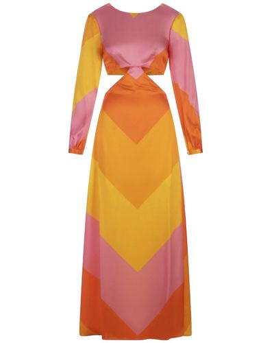 Raquel Diniz Multicolour Fiona Long Dress - Orange
