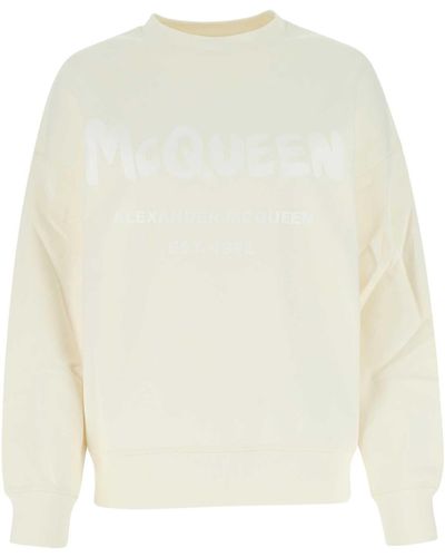 Alexander McQueen Ivory Cotton Oversize Sweatshirt - White