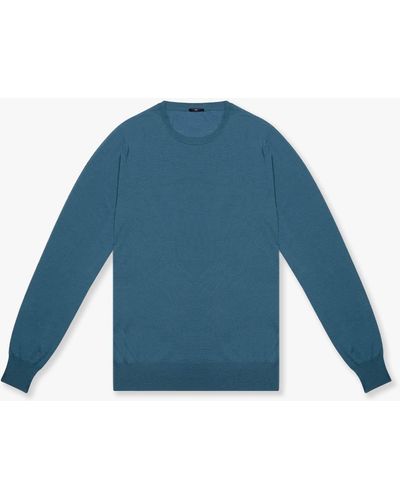 Larusmiani Crew Neck London Sweater - Blue
