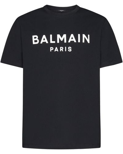 Balmain Logo Cotton T-Shirt - Black