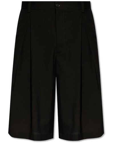 Emporio Armani Wool Shorts, - Black