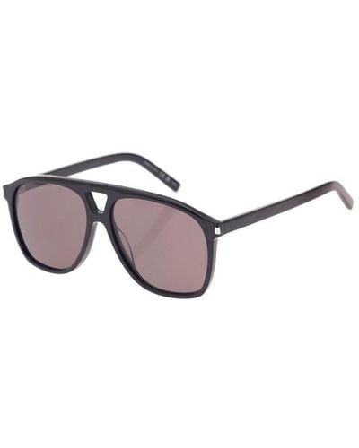 Saint Laurent Sl 558 Square Sunglasses With Engraved Logo - Black