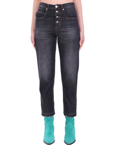 Isabel Marant Belden Jeans In Black Denim - Blue