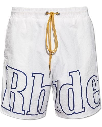 Rhude Shorts With Logo - White
