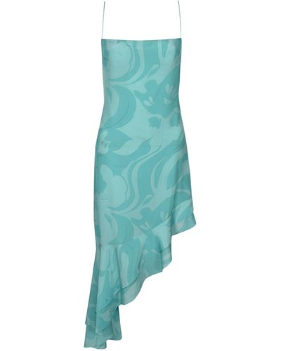 Etro Asymmetric Sleeveless Dress - Blue