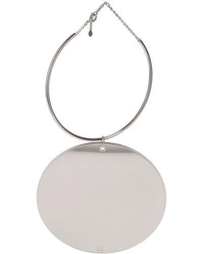 Courreges Holistic Circle Lacquered Necklace - White
