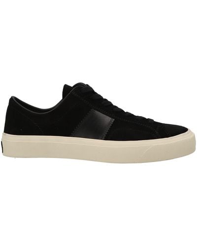 Tom Ford Suede Low Top Trainers Shoes - Black