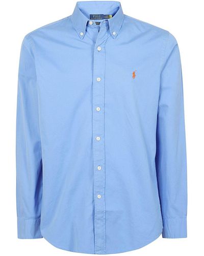Ralph Lauren Polo Pony Embroidered Buttoned Shirt - Blue