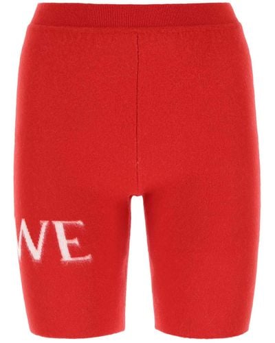 Loewe Wool Blend Leggings - Red