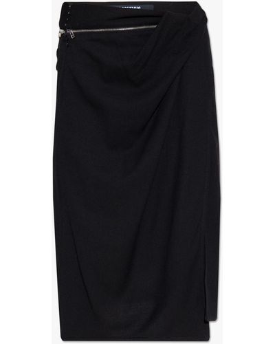 Jacquemus Viscose And Wool Bodri Skirt - Black