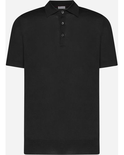 Brunello Cucinelli Cotton Knit Polo Shirt - Black