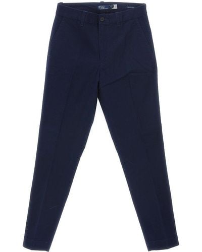 Ralph Lauren High-Waist Slim-Fit Cropped Trousers - Blue